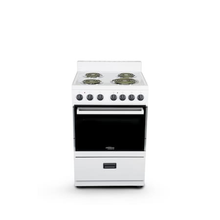 Premium Levella 24" 4-Burner Electric Stove in White  PRE2425GW